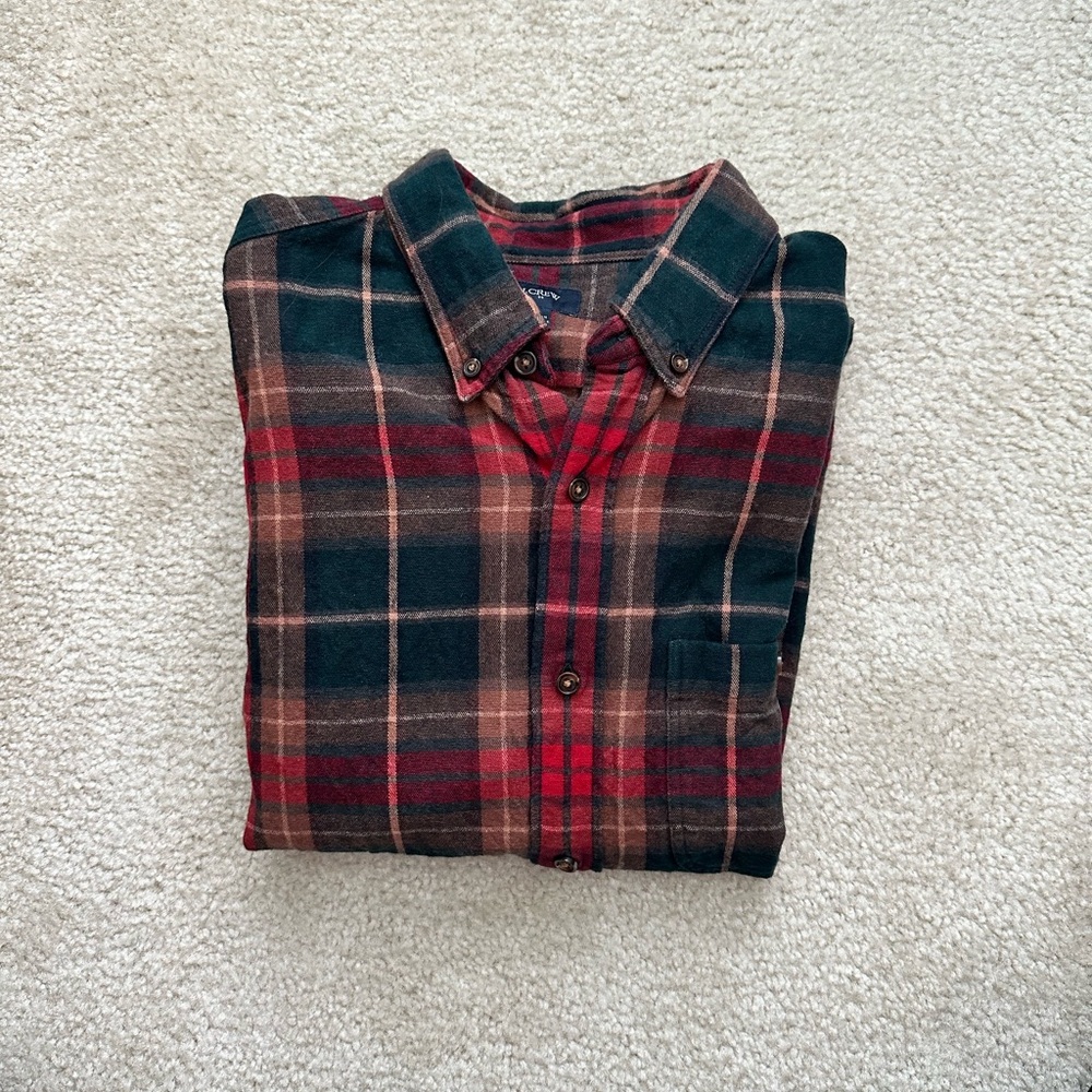 J.Crew Plaid Flannel Button Down Shirt - M